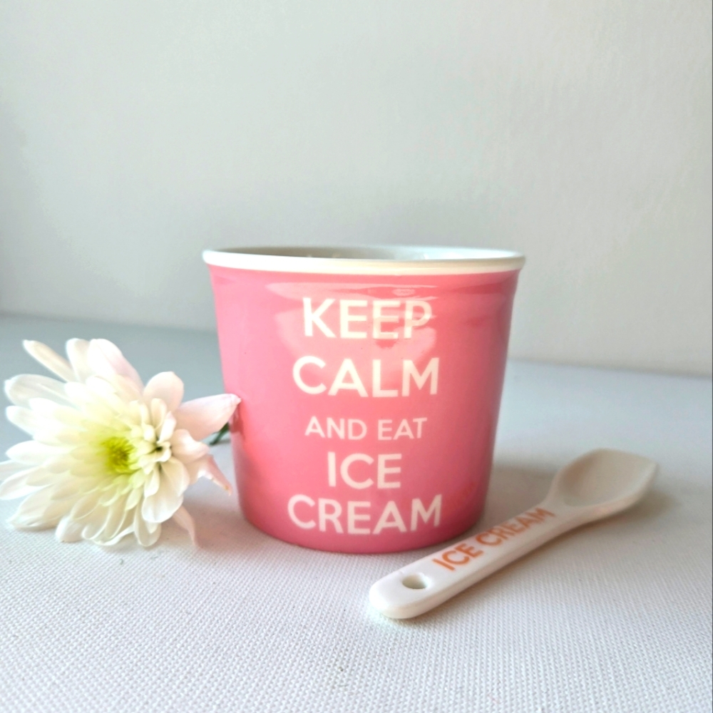 Ice cream cup with spoon